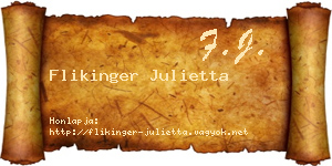 Flikinger Julietta névjegykártya