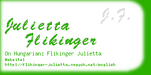 julietta flikinger business card